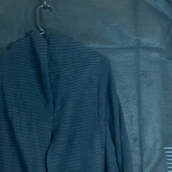 Express Womens Sweater Black Cardigan Open Front Knit Long Sleeve 100% Cotton M - Picture 5 of 12